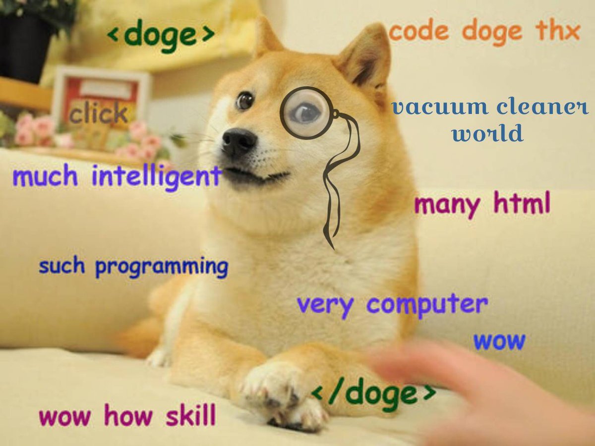 Dog meme with programming messages