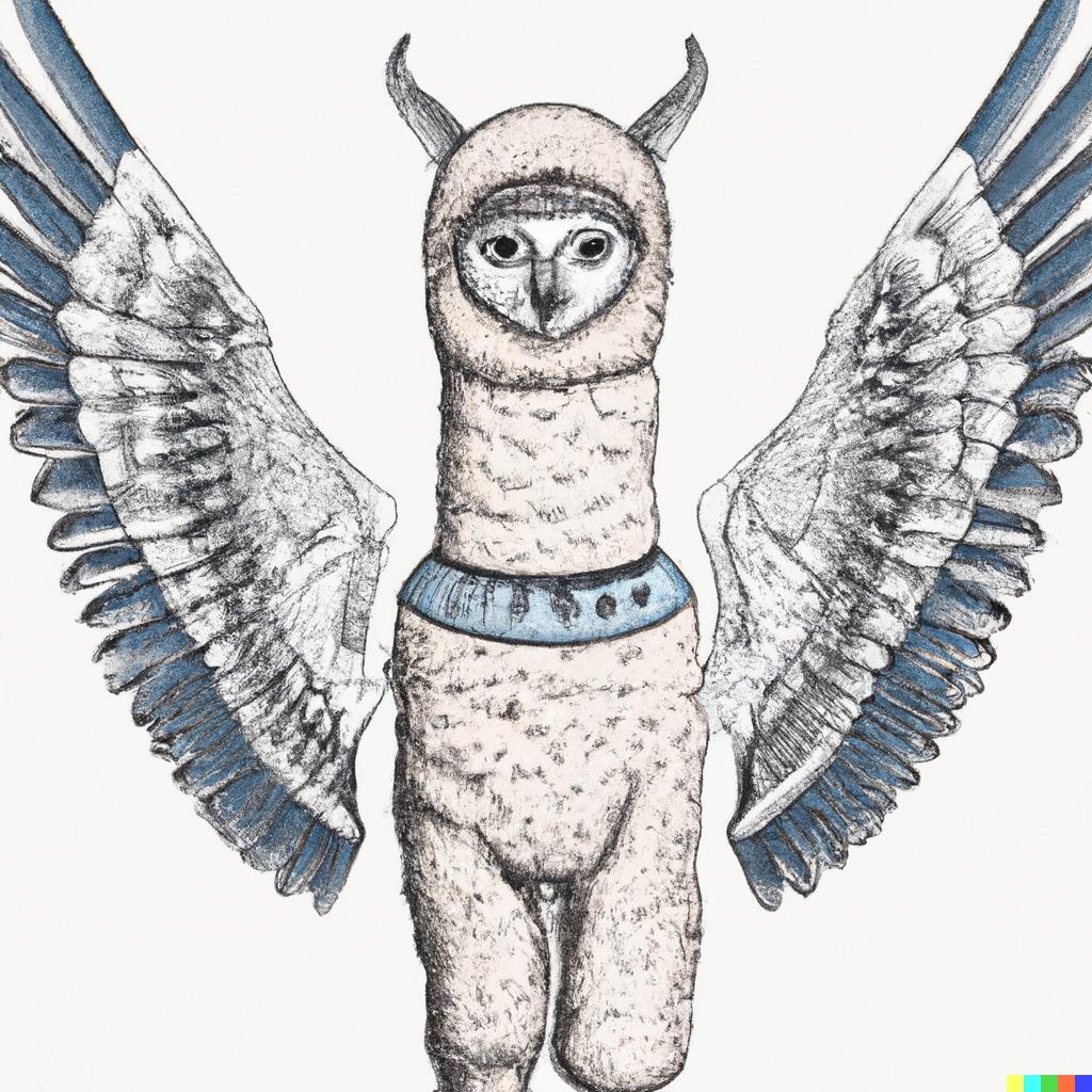 Owlpaca by an image generator